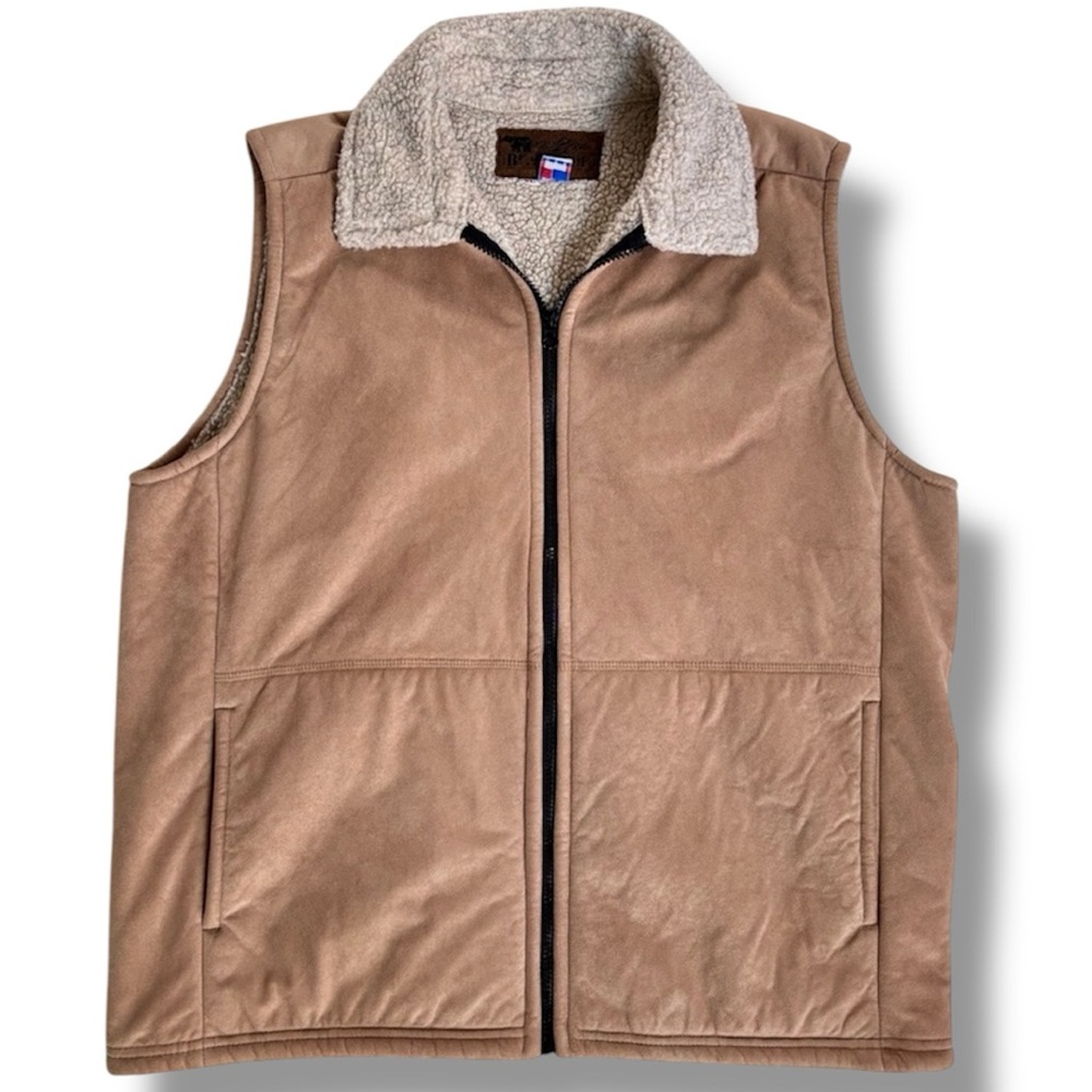 Bear Ridge Outfitters Vintage Zip Up Vest Tan Fleece Lined Women’s XL USA Made